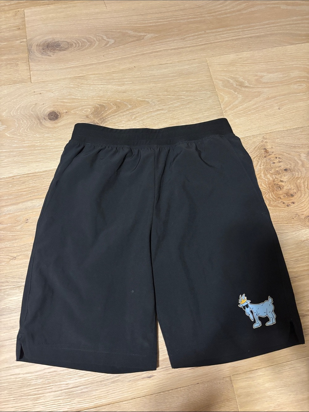 Men's Black Athletic Shorts with Goat Graphic